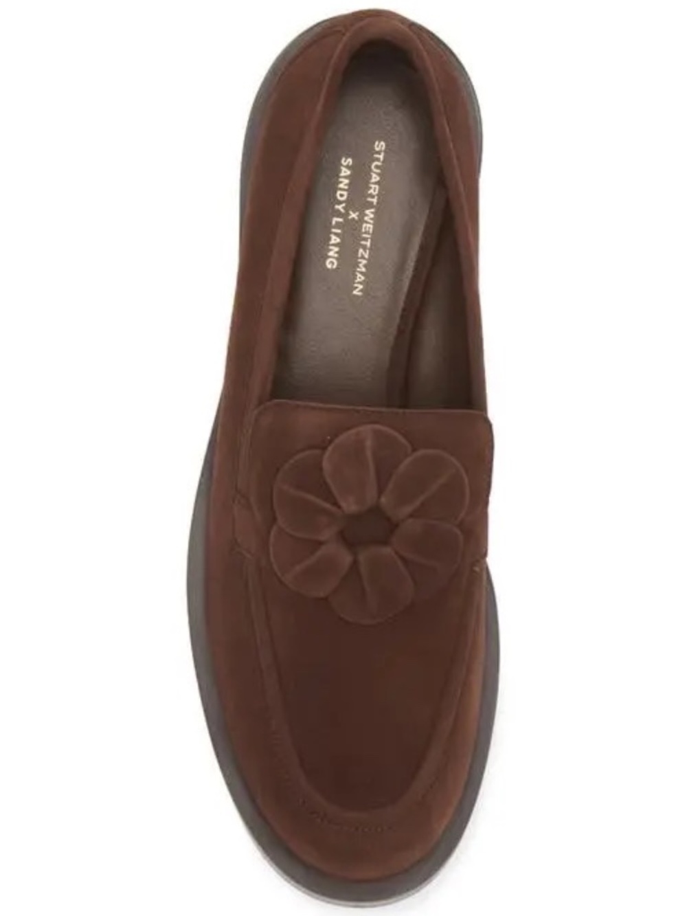 Stewart Weitzman x Sandy Liang Brown Suede Loafers 8.5